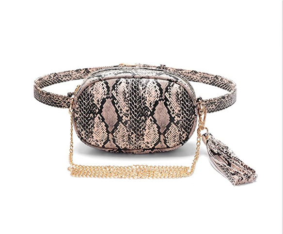 Snakeskin belt bag