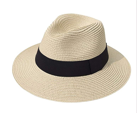 Wide Brim Straw Panama Hat - Beige