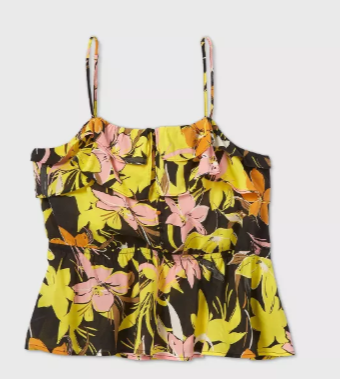 Women's PLUS SIZE floral print sleeveless blouse -