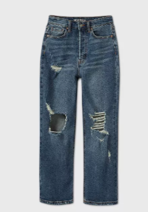 Women’s High rise distressed straight jean – Wild Fable Medium Wash