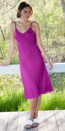 Women's satin slip dress - A new day - Purple