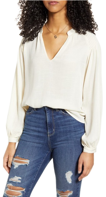 All in favor peasant top - ivory