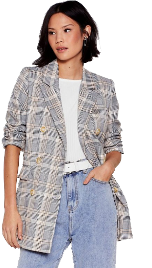 Business babe checked relaxed blazer