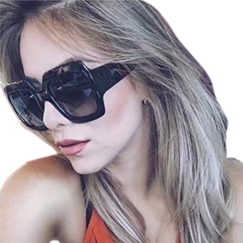 DDLbiz NEW Oversized Square Luxury Sunglasses Gradient Lens Vintage Women Fashion (A)