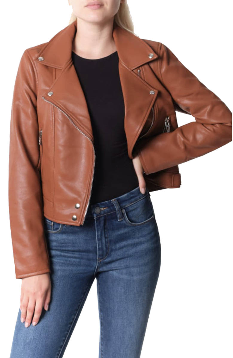 Good Vibes Faux Leather Moto Jacket