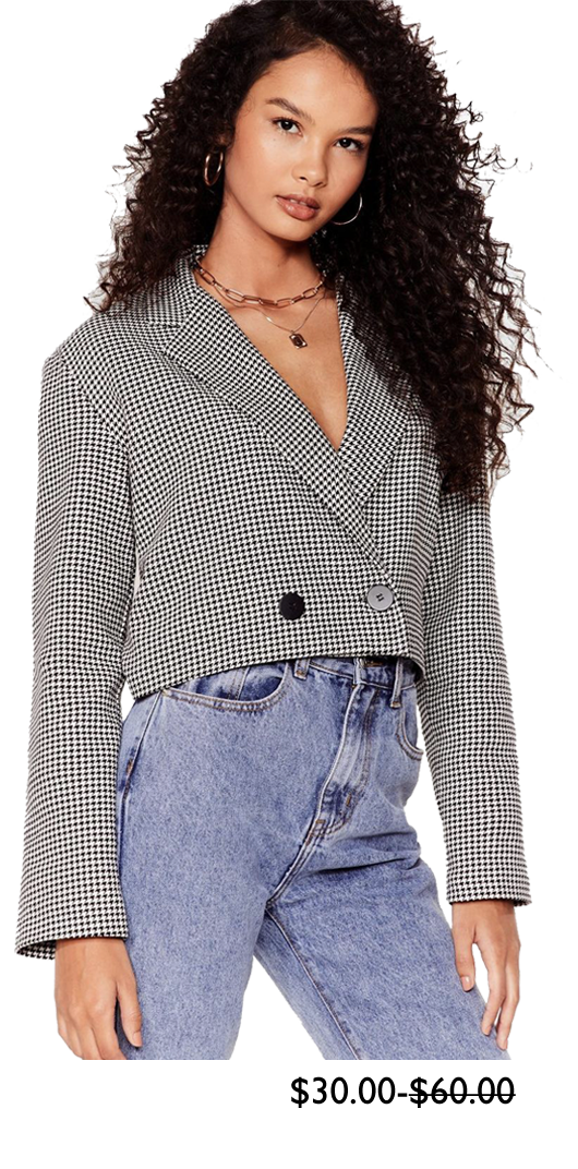 We Houndstooth You Cropped Blazer