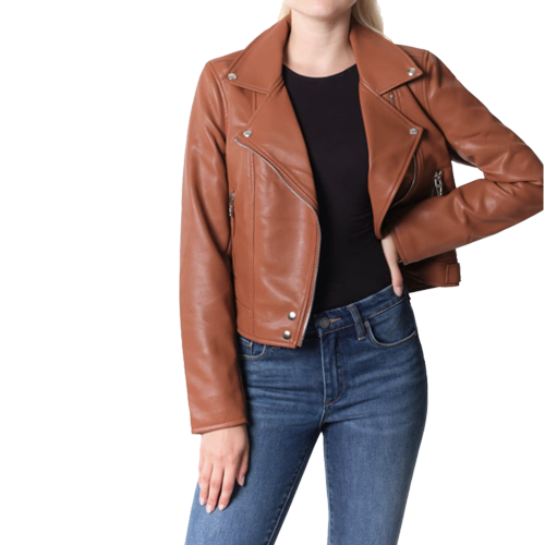 Good Vibes Faux Leather Moto Jacket BLANKNYC