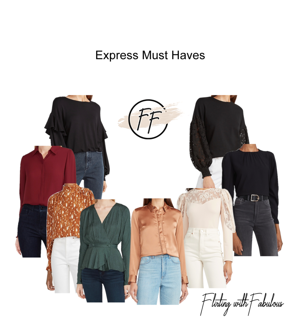 Below are some more of my favorite Express tops on sale.  These have a little higher price point,  But they’re super cozy and totally worth it.  Don’t forget to take a pic of you in whatever you snag and tag me  at #flirtingwithfabulous